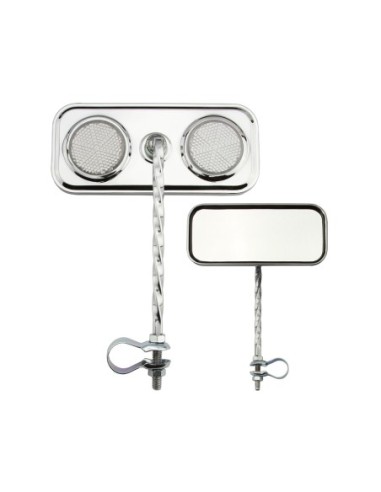 Rectangle Square Twisted Mirror Chrome Clear...